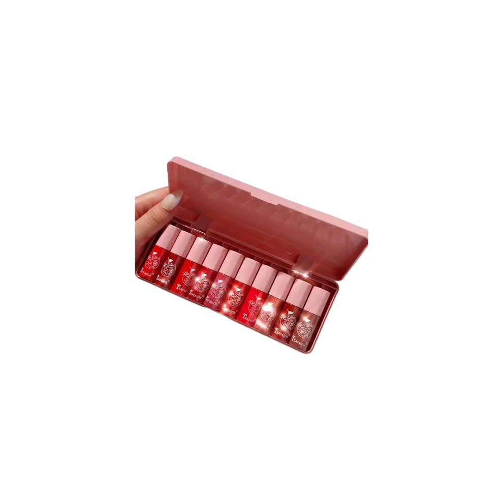 Tm 10 Pcs Shimmer Mini Lip Gloss Kit - Hydrating Liquid Lipsticks Long Lasting