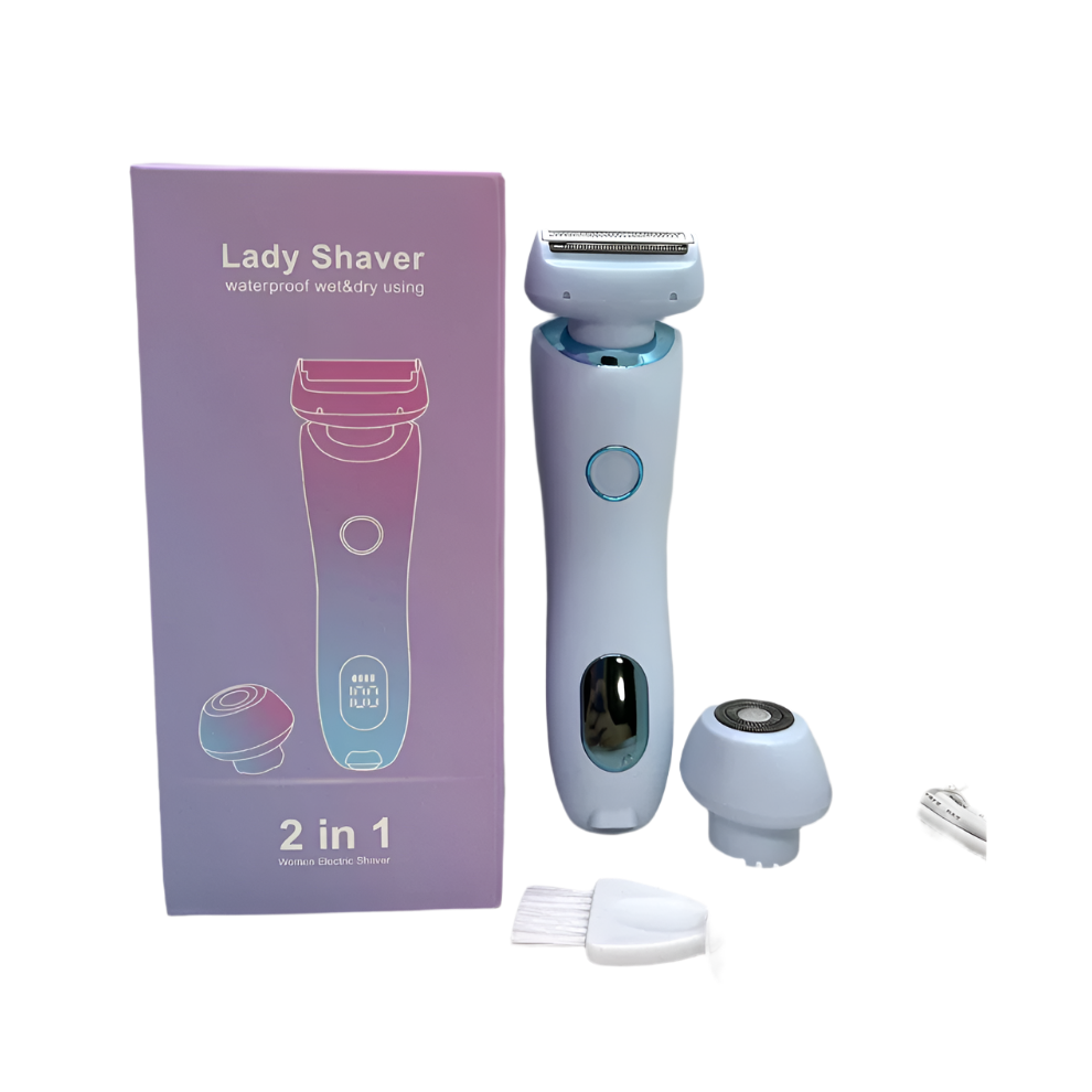 Oba Blue 2-In-1 Electric Razor For Women Painless Bikini Trimmer
