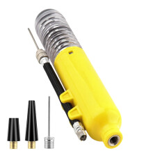 Portable Ball Air Pump - Manual High Pressure Sports Ball Pump for Basketball, Football, Volleyball - Yellow Color