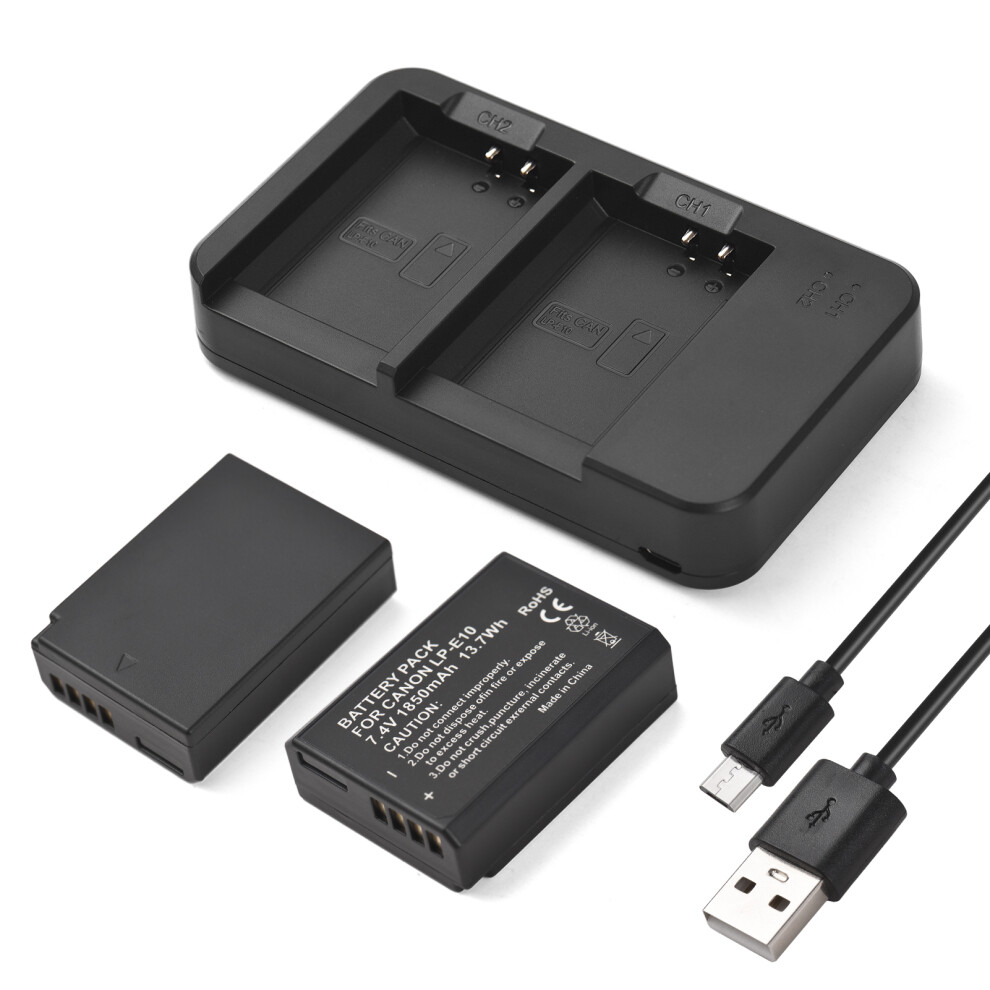 Camera Lp-E10 Battery & Charger Kit 1850Mah 7.4V With Usb 3201347286615
