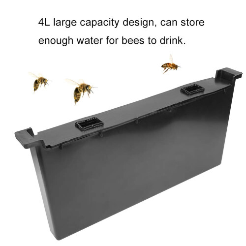 4L Bee Feeder Plastic Water Feeder for Beehives, Durable Beekeeping Tool, Black Beehive Drinking Accessory 2
