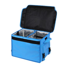 Insulated Food Delivery Bag 30L with Adjustable Shoulder Strap, Blue Takeaway Bag for Restaurants and Catering