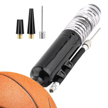 Portable Ball Air Pump for Sports Balls, High Pressure Manual Hand Pump for Basketball, Football, Volleyball - Black