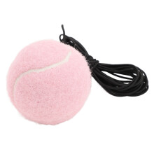 Pink Tennis Training Ball with String, Rubber + Felt for Practice