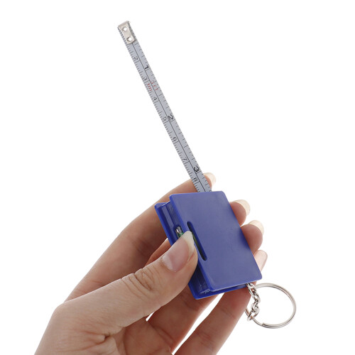 Small Keychain Tape Measure with Square Shape & Bubble Level 1