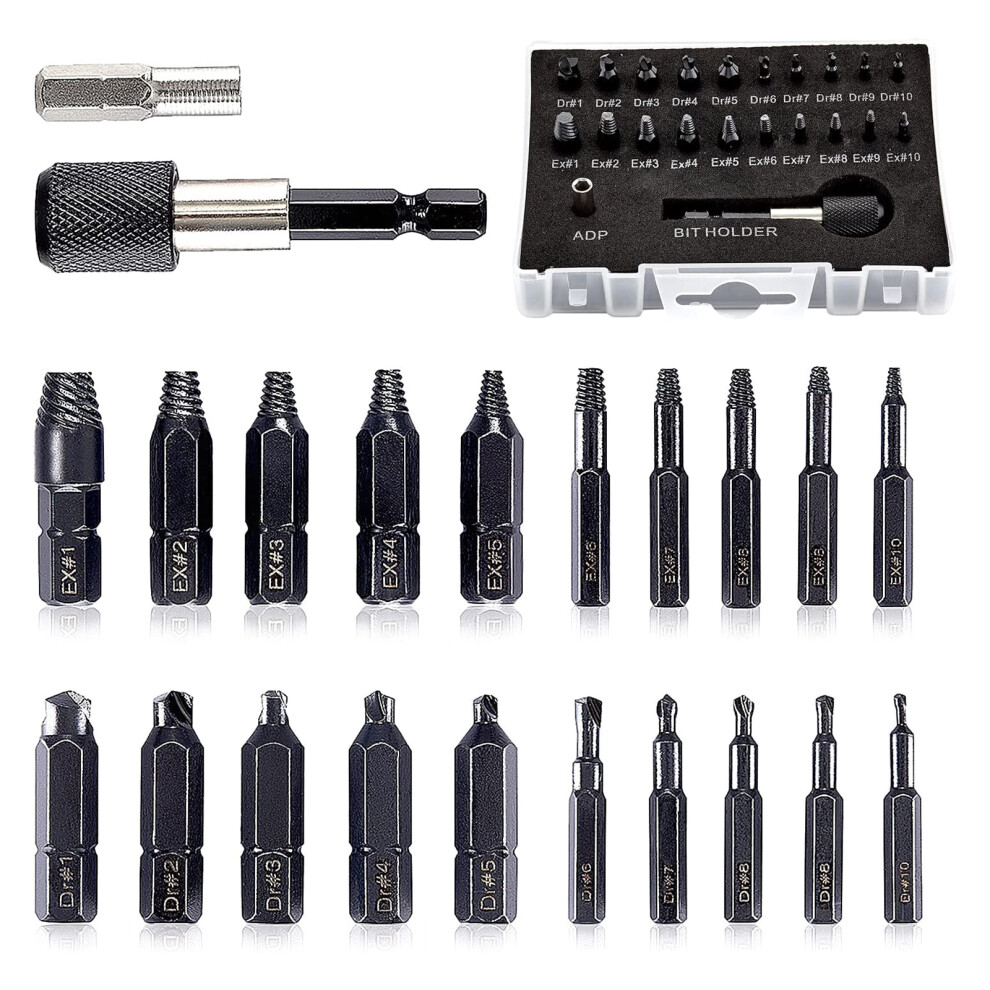 22Piece Damaged Screw Extractor Set Extension Bit Holder Socket 7754000081332