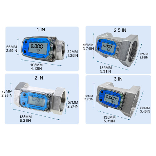 Turbine- Flow Meter Liquid Flow Sensor Meter Flowmeter-3inches 1