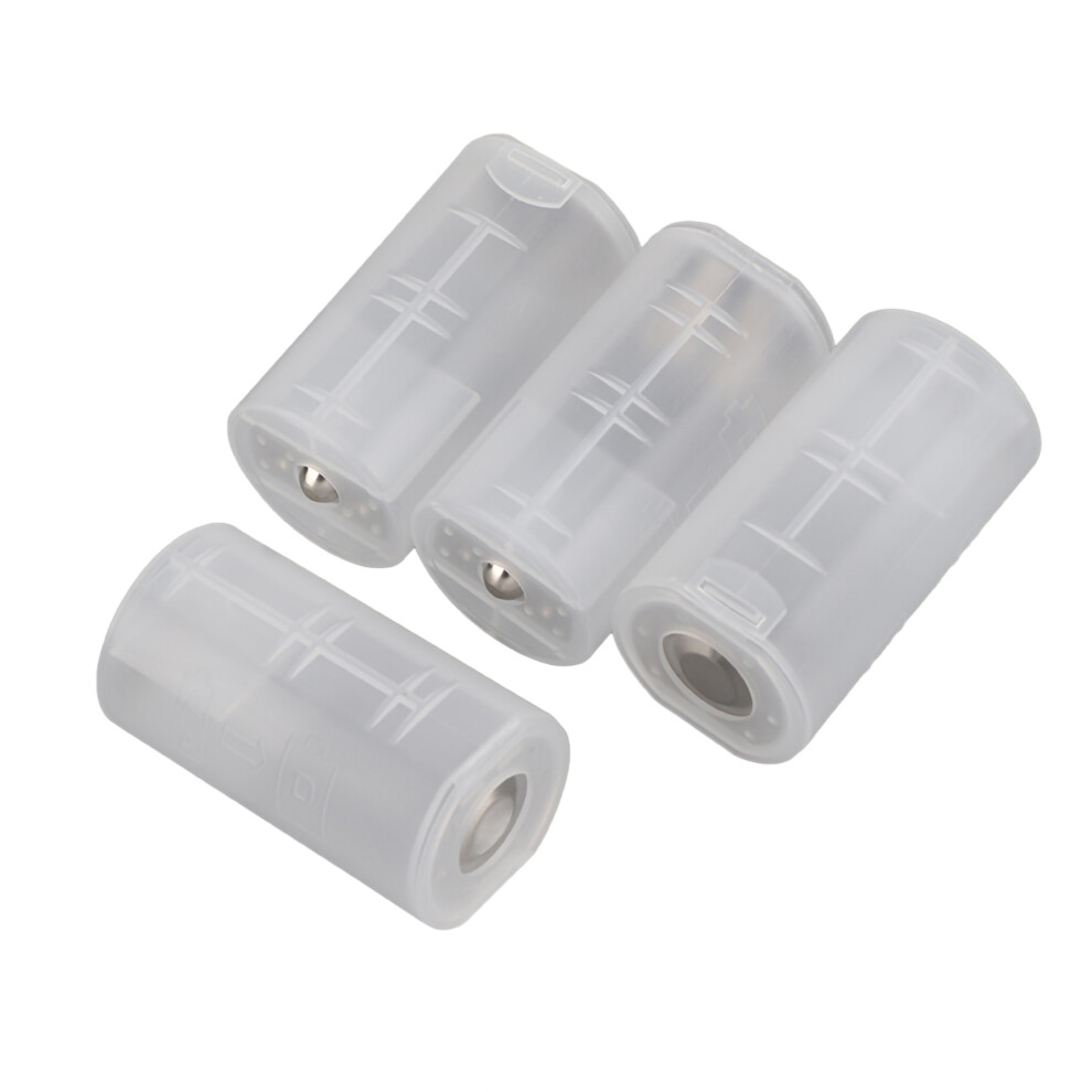 4Pcs Aa To Size D Battery Adapters Holder Switcher White 8320539955858
