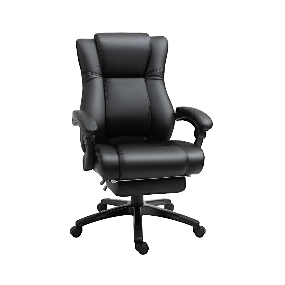 Home Office Executive Chair with Footrest Swivel PU Leather Desk Chair Adjustable Height Black Wheels-image-OPC-PKCZ9P6-NEW