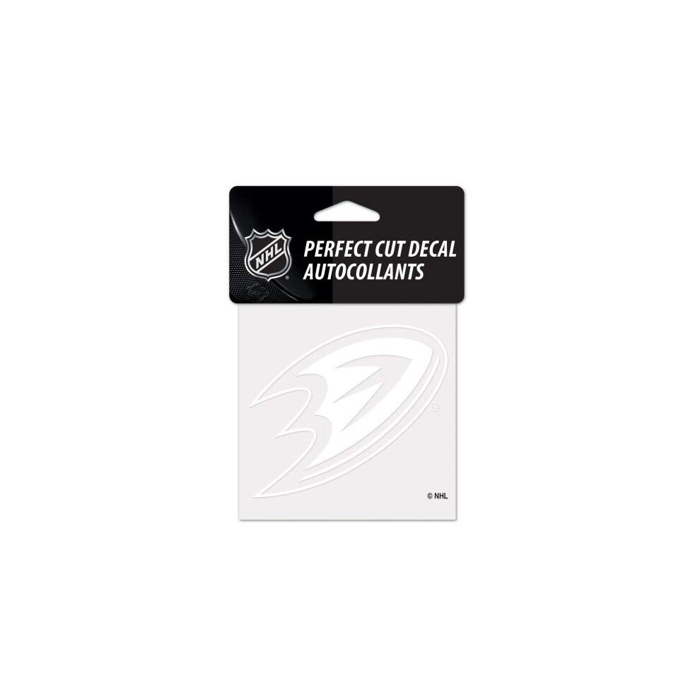 Anaheim Ducks Decal 4X4 Perfect Cut White 032085474414
