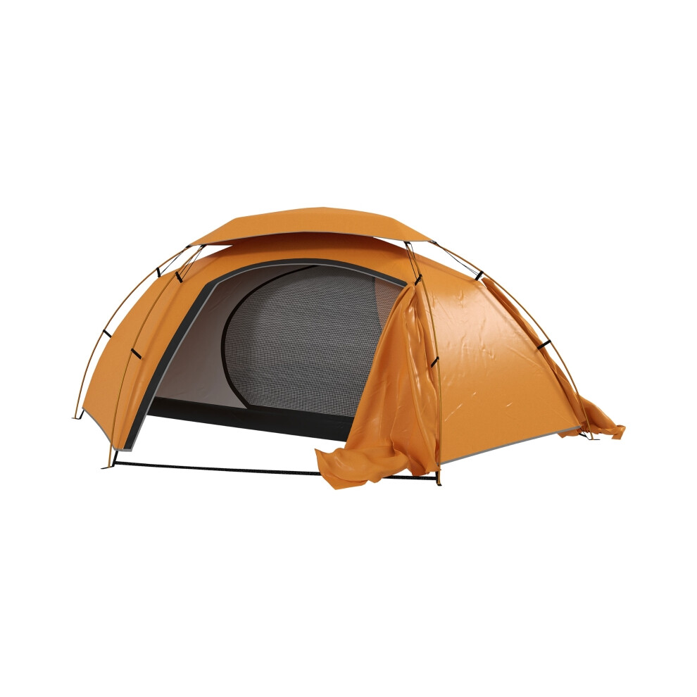 Portable Camping Dome Tent with Aluminium Frame 2000mm Waterproof Removable Rainfly for 1-2 Persons Orange-image-OPC-PKCZJ58-NEW