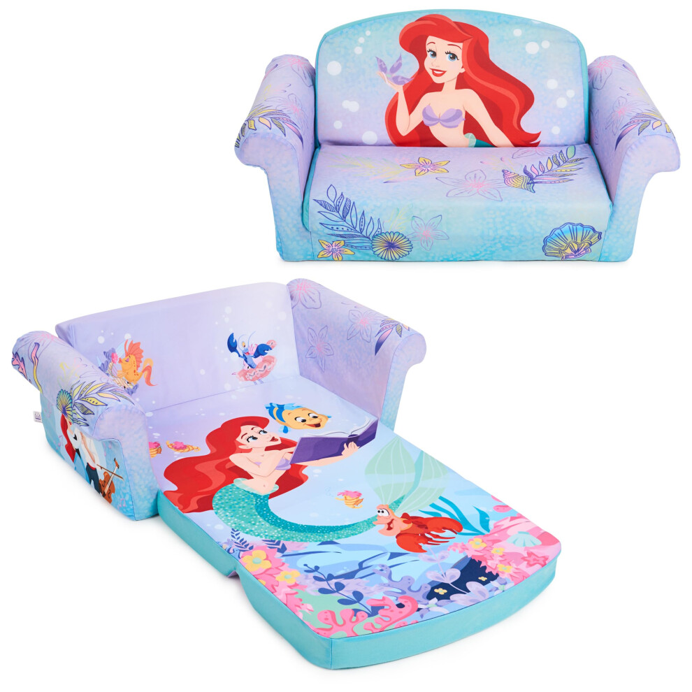 Marshmallow Furniture  childrens 2-in-1 Flip Open Foam compressed Sofa  Disneys The Little Mermaid-image-OPC-PFKSFDT-NEW