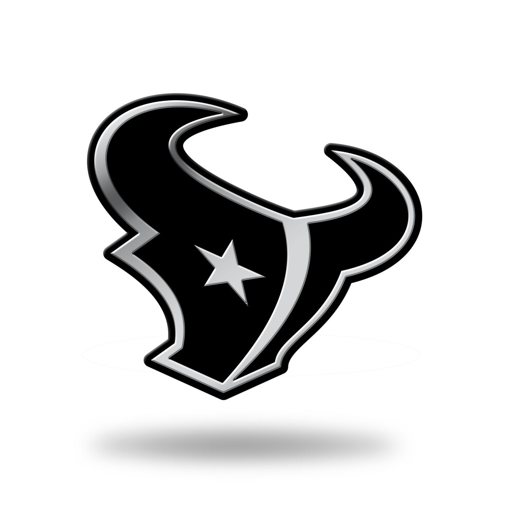 Rico Industries Nfl Houston Texans Chrome Finished Auto Emblem 3D Sticker Silver 094746935290