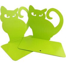 Cute Vivid Lovely Persian Cat Nonskid Thickening Iron Library School Office Home Study Metal Bookends Book End (Green)