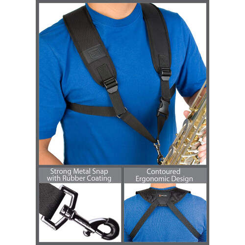 Pro Tec Saxophone Harness with Deluxe Metal Trigger Snap  Large  Model A306M  Black 2