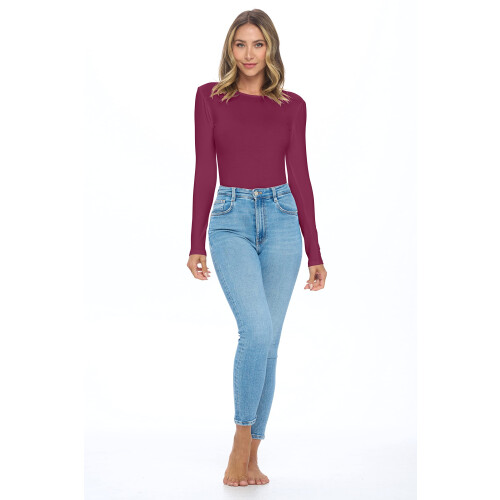 Natural Uniforms Langarm-Bodysuit (Burgunderrot 3X-Large) 2