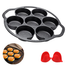 YOLOPLUS+ Frigideira de Ferro Fundido Pré-temperada Mini para Bolos, Biscoitos e Scones