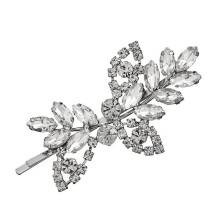 Rhinestone Bridal Hair Clips(2PCS) Leaf Wedding Hairpin Bride Pearl Crystal Hair Clips Silver Rhines