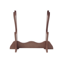 Desktop Flute Stand Holder - Double Layer Storage, Brown, 28x24.5cm