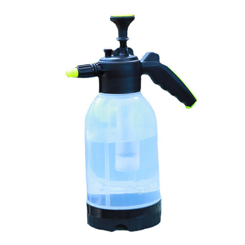 Spruzzatore a pressione da 2 L, trasparente, portatile per giardino.