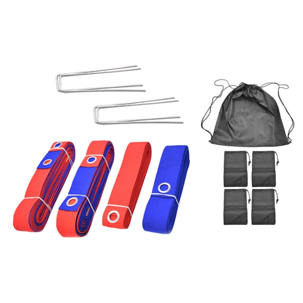 Workout Marking Lines Kit for Beach Volleyball with Sandbags and Drawstring Bag, Red and Blue, Durable and Portable-image-OPC-PKCZS8P-NEW