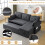 3-in-1 Convertible Sofa Bed with Internal Storage Chaise 13
