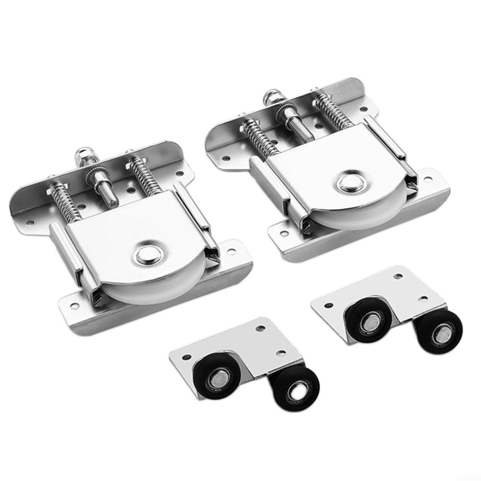 Wardrobe Sliding Door Pulley 4Pcs Set, Anti-Derailment Caster Replacement With Integrated Shock Absorbers For Smooth Operation 6038364195128