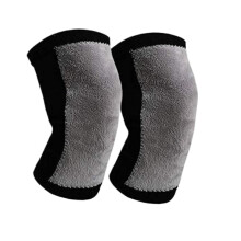 Sports Knee Supports for Men and Women, Plush Leg Guards Socks for Warmth, Skiing and Cycling, Size S, Black