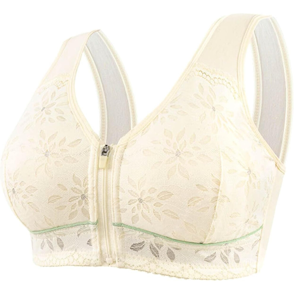 (3XL, 004* Beige) Sports Bras Women's Bras Front Closure Bras Push Up Bra No Underwire Plus Size Bracieres Breathable Comfy Soft Bras Everyday Bra Und-image-OPC-PKCZVPM-NEW