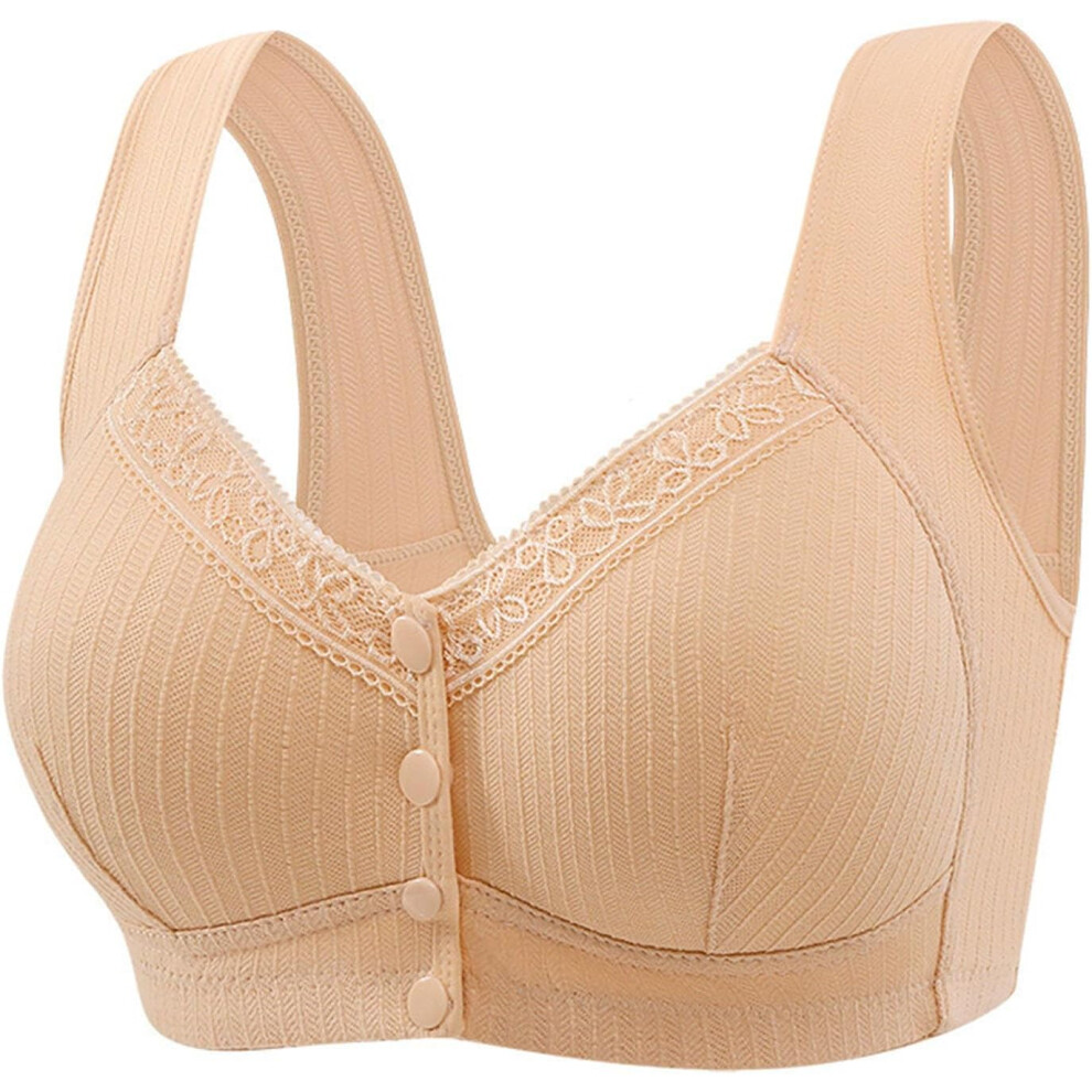(4XL, 002* Beige) Sports Bras Women's Bras Front Closure Bras Push Up Bra No Underwire Plus Size Bracieres Breathable Comfy Soft Bras Everyday Bra Und-image-OPC-PKCZVQS-NEW