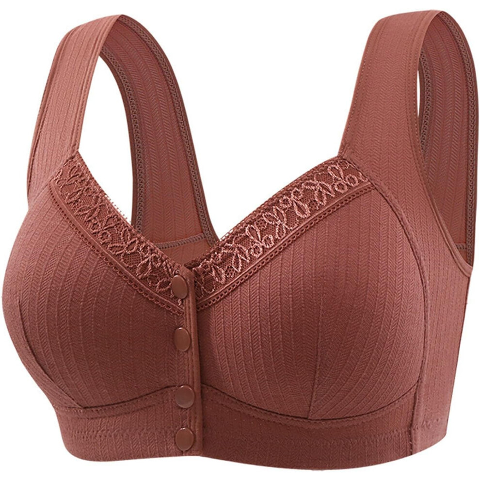 (5XL, 002* Coffee) Sports Bras Women's Bras Front Closure Bras Push Up Bra No Underwire Plus Size Bracieres Breathable Comfy Soft Bras Everyday Bra Un-image-OPC-PKCZVS7-NEW