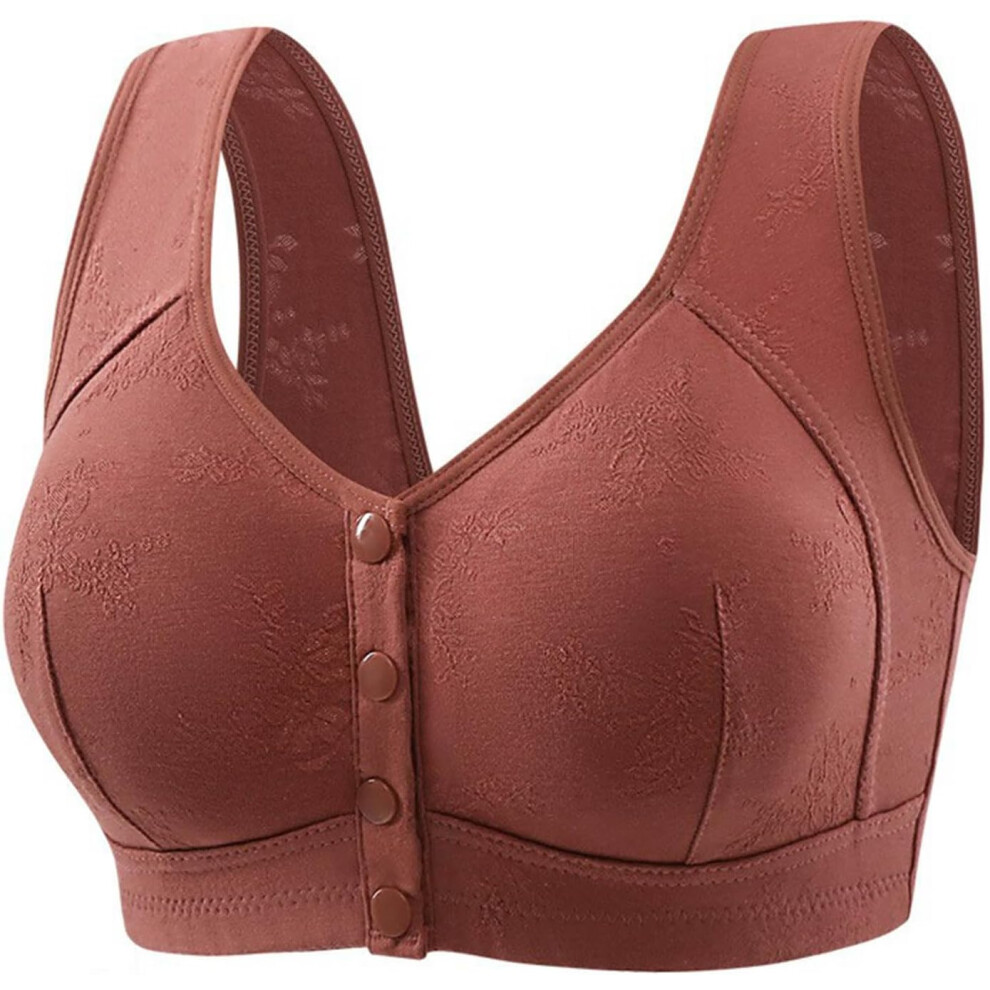 (6XL, 001* Coffee) Sports Bras Women's Bras Front Closure Bras Push Up Bra No Underwire Plus Size Bracieres Breathable Comfy Soft Bras Everyday Bra Un-image-OPC-PKCZVTB-NEW
