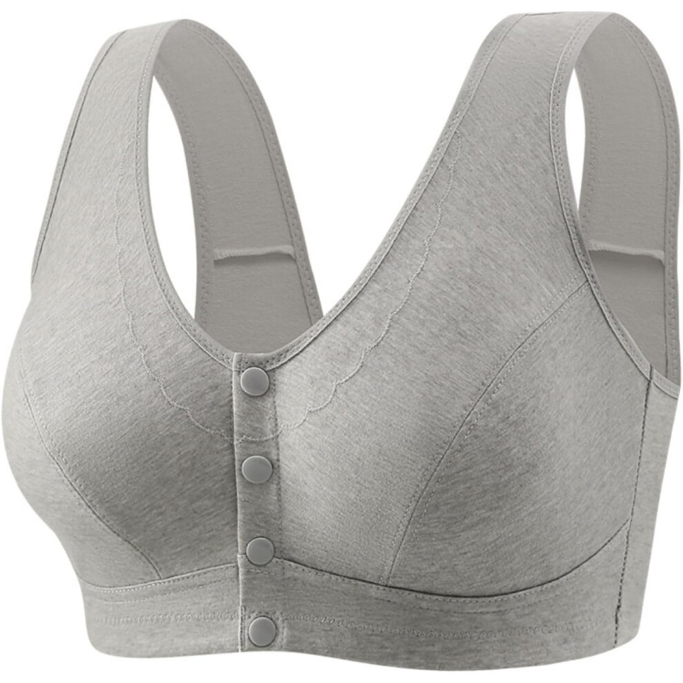 (M, 005* ) Sports Bras Women's Bras Front Closure Bras Push Up Bra No Underwire Plus Size Bracieres Breathable Comfy Soft Bras Everyday Bra Underw Gray