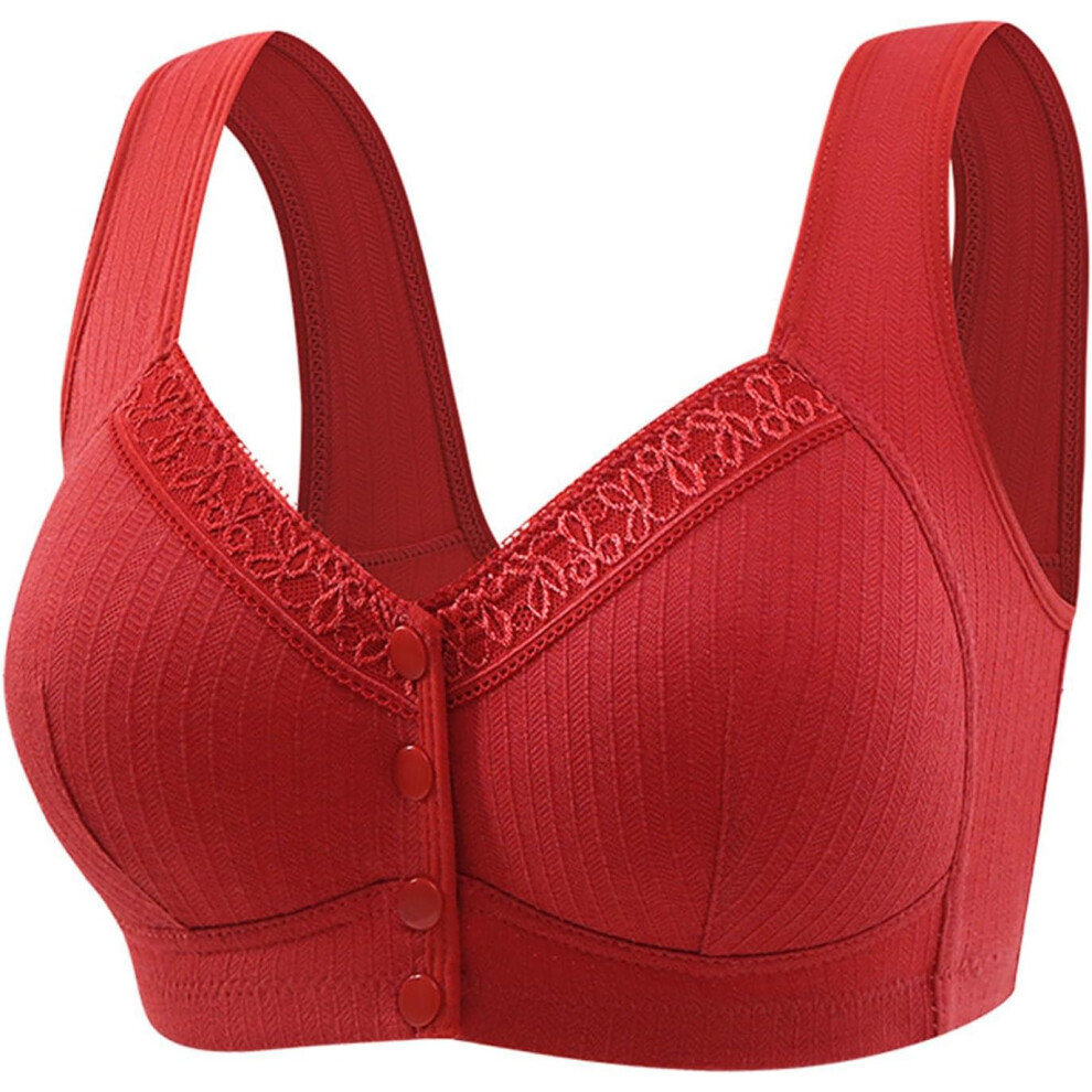 (S, 002* Red) Sports Bras Women's Bras Front Closure Bras Push Up Bra No Underwire Plus Size Bracieres Breathable Comfy Soft Bras Everyday Bra Underwe
