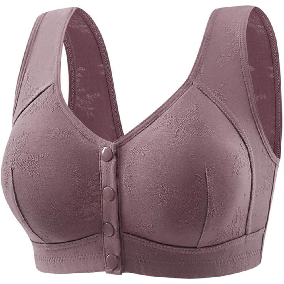 (XXL, 001* Purple) Sports Bras Women's Bras Front Closure Bras Push Up Bra No Underwire Plus Size Bracieres Breathable Comfy Soft Bras Everyday Bra Un-image-OPC-PKCZW2S-NEW