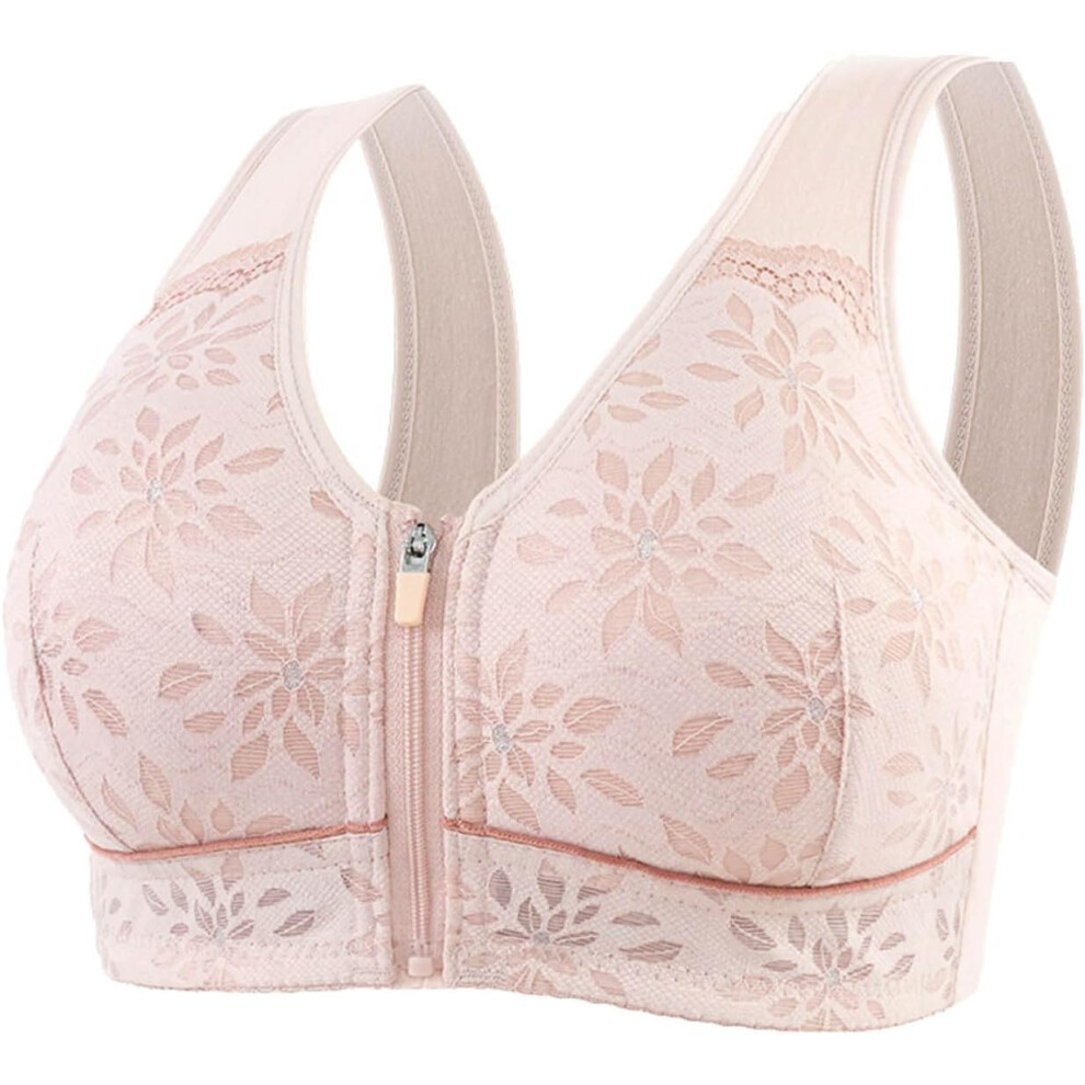 (XXL, 004* Pink) Sports Bras Women's Bras Front Closure Bras Push Up Bra No Underwire Plus Size Bracieres Breathable Comfy Soft Bras Everyday Bra Unde-image-OPC-PKCZW5K-NEW