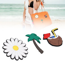 3 Stück Silikon Strandtaschenanhänger, Cartoon-Muster, Abnehmbare Handtaschenaccessoires