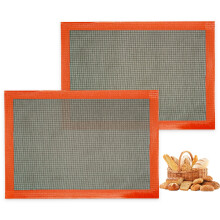 Covora?e de copt perforate 2 PC-uri Eclair Silicon Mat pentru o jumatate de foaie de garnitura reutilizabila pentru a face pine/pizza/patiserie/