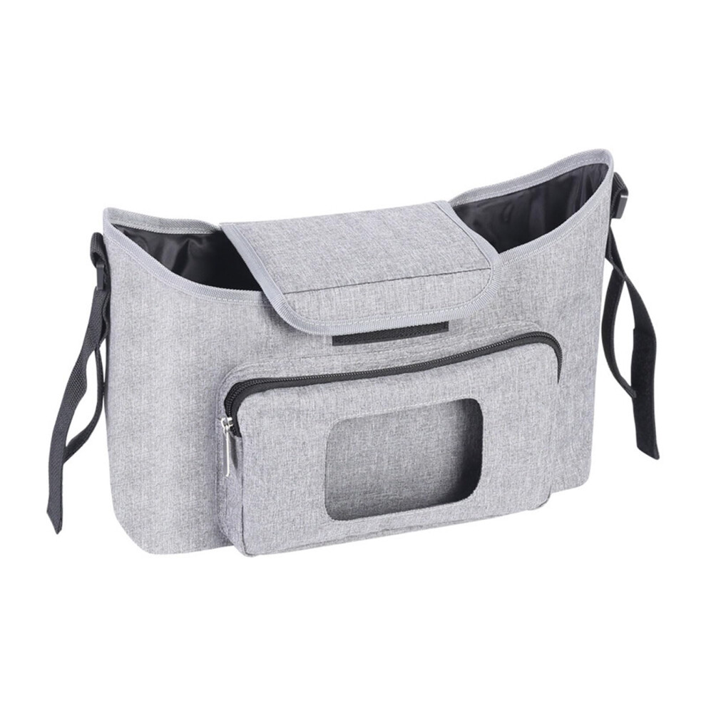 Nappy Diaper Bag Mummy Bag For Pram Pushchair Holder Accessories Waterproof Lightweight Outdoor Use Grey