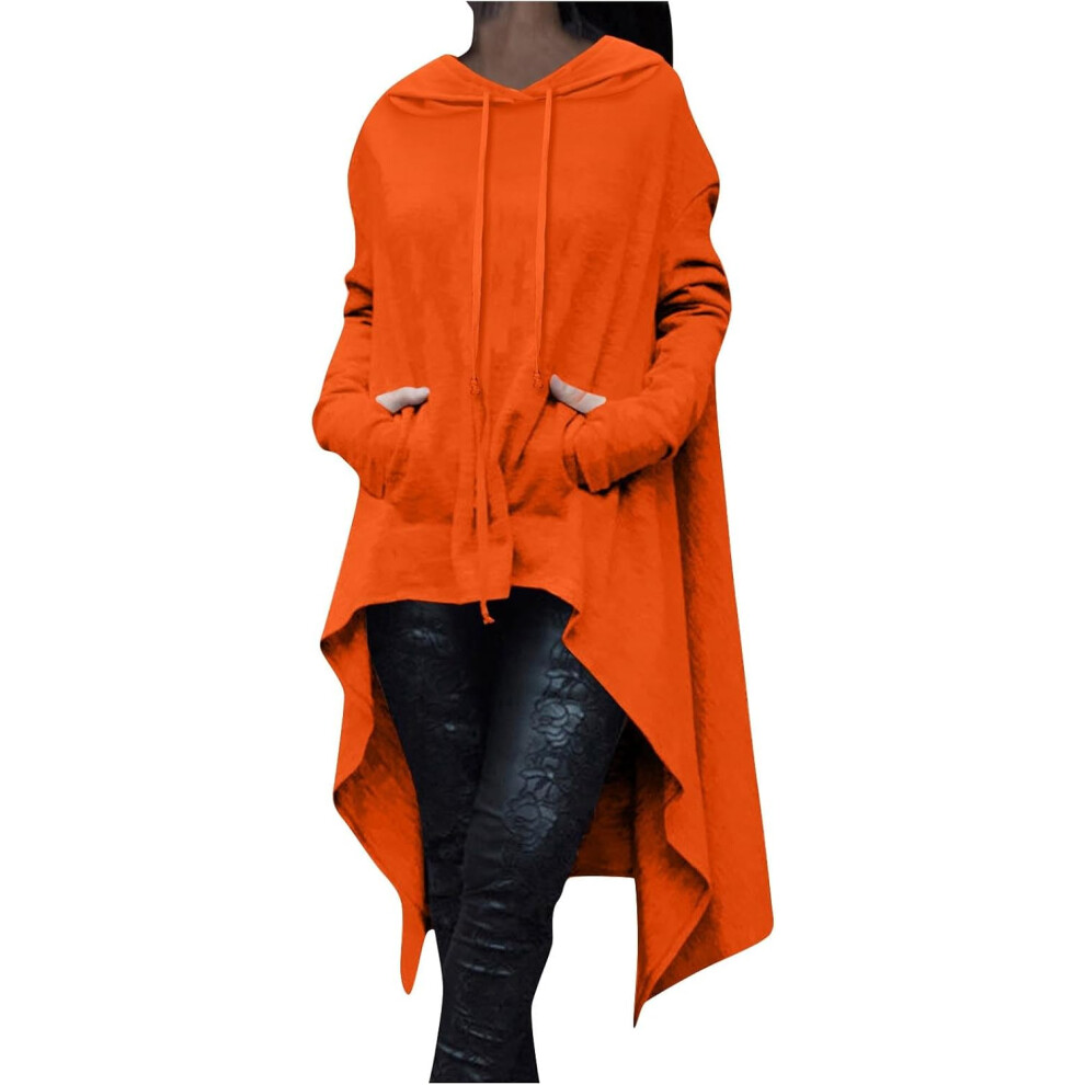 (8, 001* Orange) Womens Hoodies Clearance Ladies Jumpers Gothic Retro Style Long Sleeve Drawstring Pullover Sweatshirts Casual Loose Blouse Long Hoode-image-OPC-PKD28VR-NEW