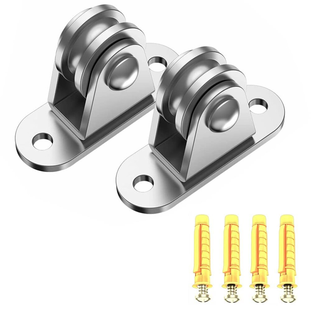 304 Stainless Steel Pulley Block Set, 2Pcs Small Silent Pulleys For Material Handling And Diy Projects 6038364195562