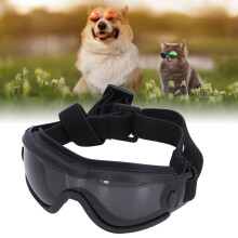 Windproof Dog Goggles UV Resistant Plastic Grey Lens for Outdoor Walking