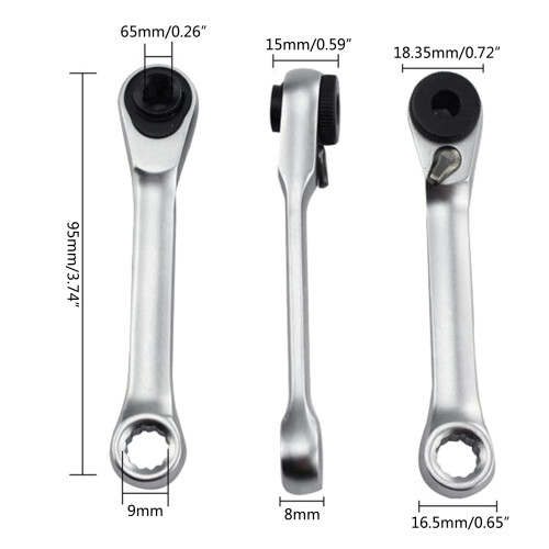 Ratchet Wrench Screwdriver Hex Torque Wrenches Set Spanner Hand 2