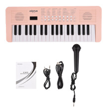 37-Key Portable Electronic Keyboard Piano with 200 Tones & Rhythms in Pink/Blue