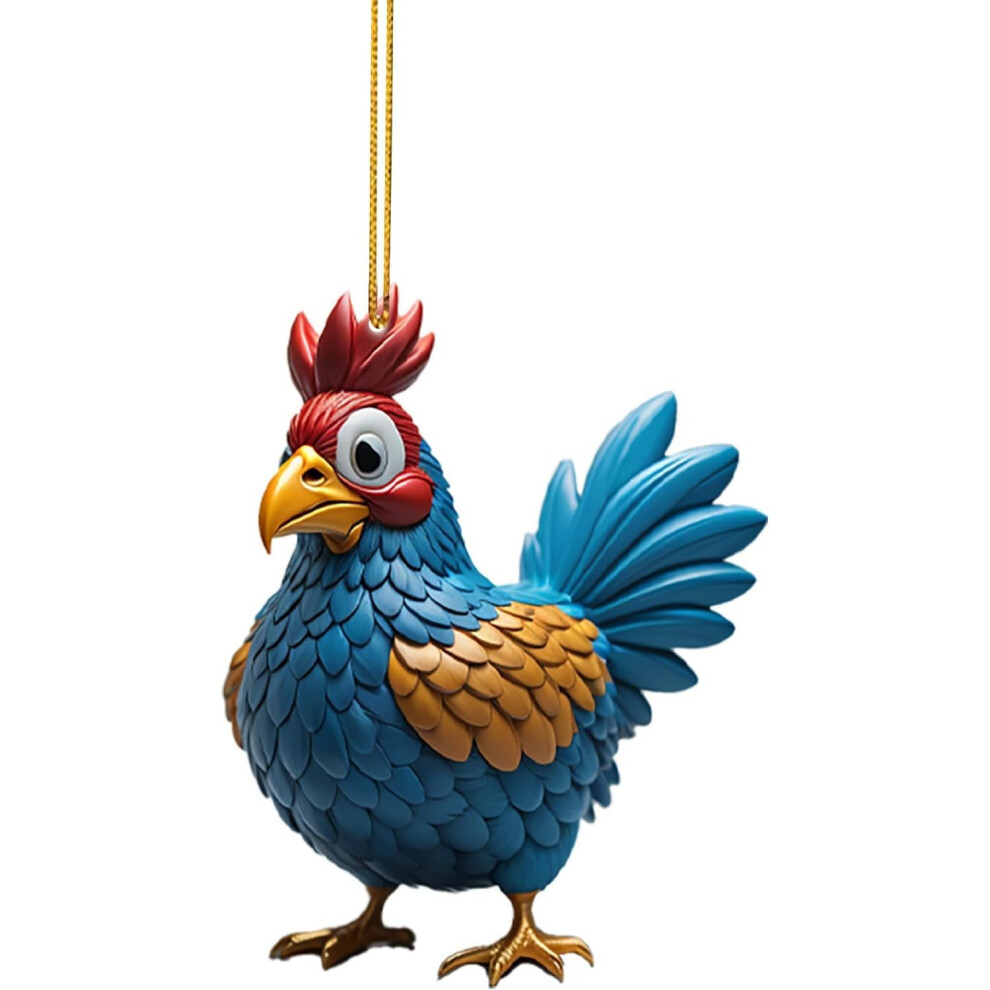 (E) Christmas Decorations Clearance Cute Rooster Car Pendant Home Tree Decoration, Christmas Tree Ornament, Home Decor 1PC for Christmas Party