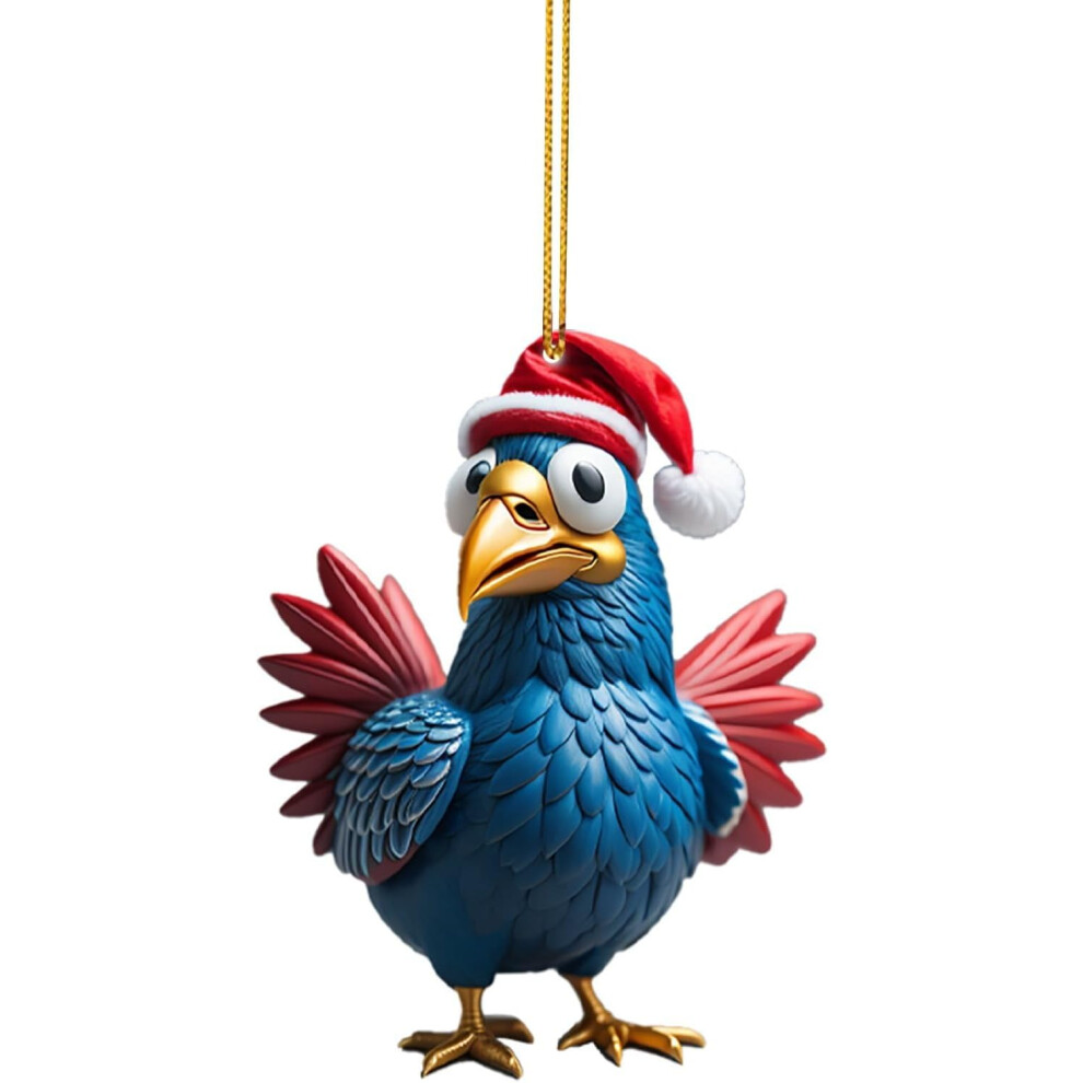 (K) Christmas Decorations Clearance Cute Rooster Car Pendant Home Tree Decoration, Christmas Tree Ornament, Home Decor 1PC for Christmas Party