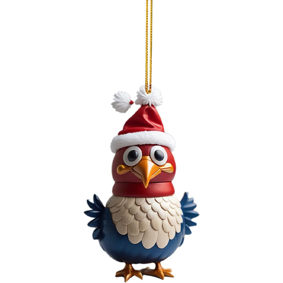 (I) Christmas Decorations Clearance Cute Rooster Car Pendant Home Tree Decoration, Christmas Tree Ornament, Home Decor 1PC for Christmas Party