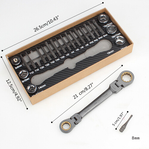 1 Set Ratchet Wrench Screwdriver Tool Set Portable Screwdriver 2