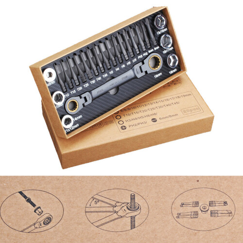 1 Set Ratchet Wrench Screwdriver Tool Set Portable Screwdriver 1