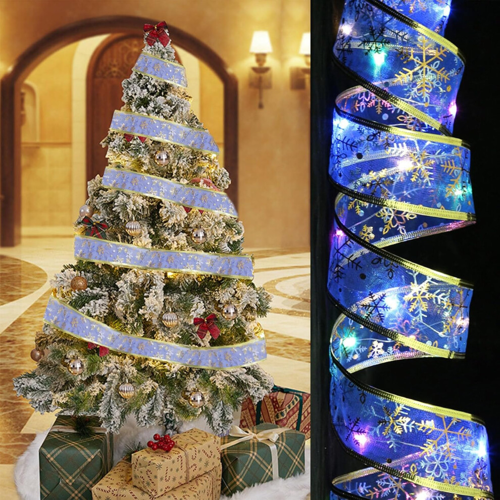 (B) Christmas Decorations Christmas Ornaments Xmas Gifts LED Ribbon Christmas Lights LED Battery Powered Christmas String Lights For Christmas Tree De